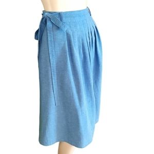 Vintage Hand Sewn ALine True Wrap Skirt size Small Nubby Texture Pleated Front